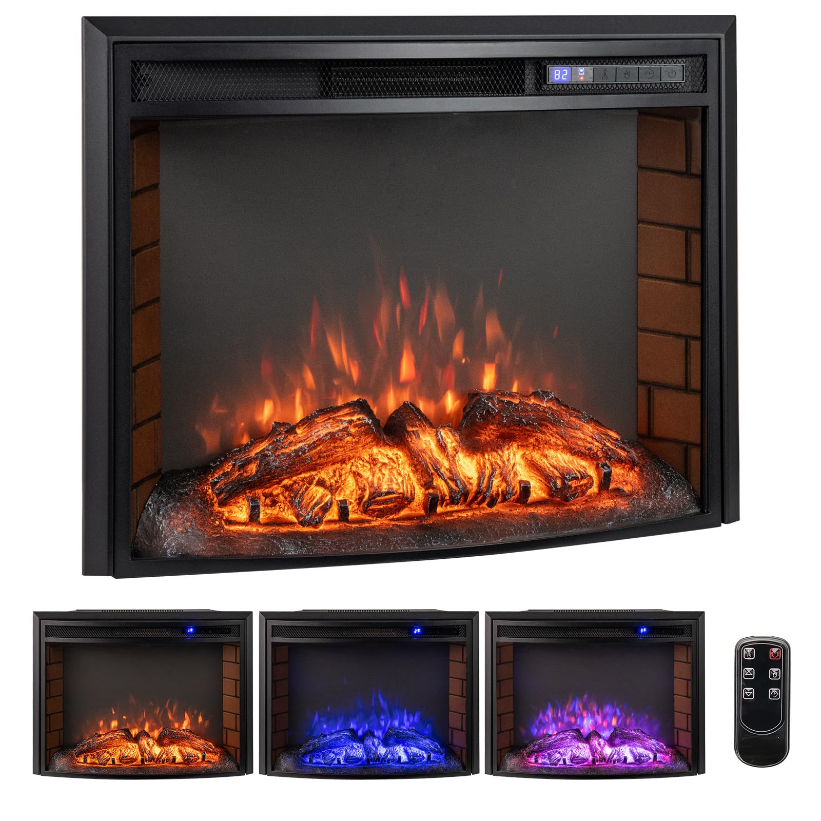 Tangkula 26”Electric Fireplace Insert with Remote Control